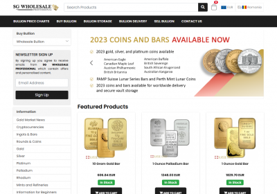 SG Wholesale - E-commerce cu Aur, Platina, Paladium și Argint